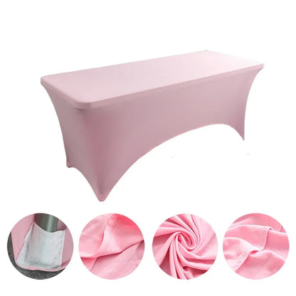 Spandex Tablecloth High Stretch Table Cover for 4ft 5ft 6ft 8ft Folding Table Cocktail Tablecloth