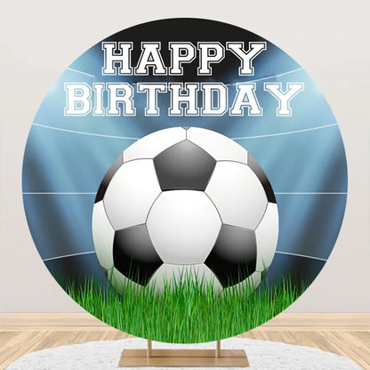 Circle Cover for Boy Girl Birthday Party Soccer Sports