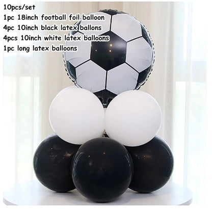 Football Themed Balloon 22inch 4D Soccer Foil Ball 40inch Black Numbers Boys Men Birthday Soccer Champion Party Decor Supplies