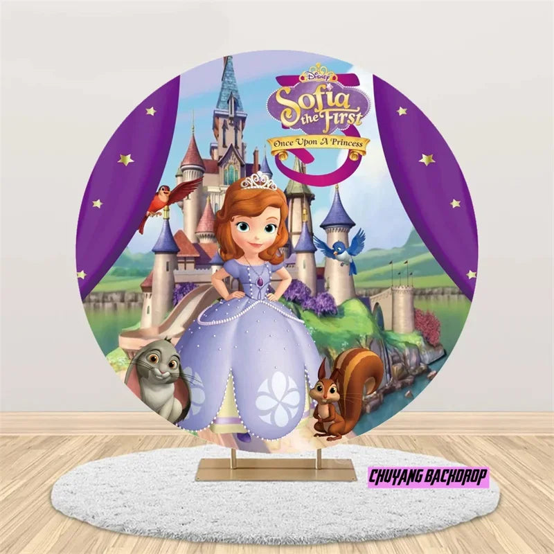 Princess Sofia First Castle Circle Baby Shower Girl Birthday Backdrop