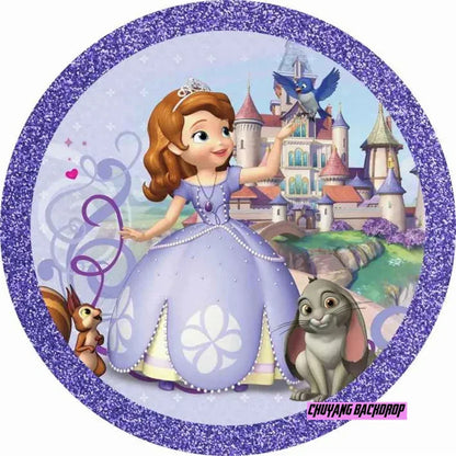 Princess Sofia First Castle Circle Baby Shower Girl Birthday Backdrop