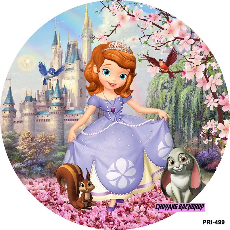 Princess Sofia First Castle Circle Baby Shower Girl Birthday Backdrop