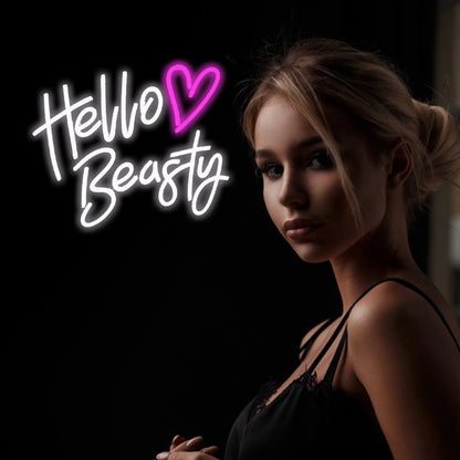 Hello Beauty Neon Sign LED Salon Letters Sign Beauty Room Girls Bedroom Birthday Party Decor