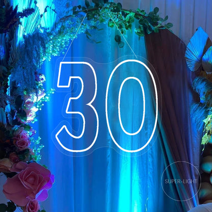 40cm Tall Light Up Custom Neon Numbers Neon Sign Birthday Party Anniversary