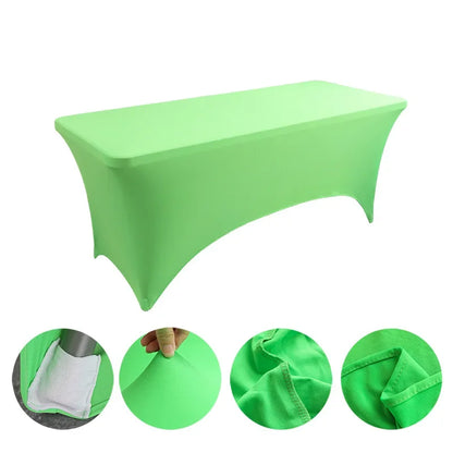 Spandex Tablecloth High Stretch Table Cover for 4ft 5ft 6ft 8ft Folding Table Cocktail Tablecloth