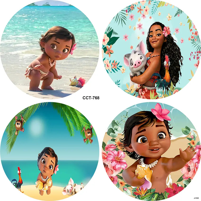 Custom Moana Baby Maui Decoration Elastic Backdrop