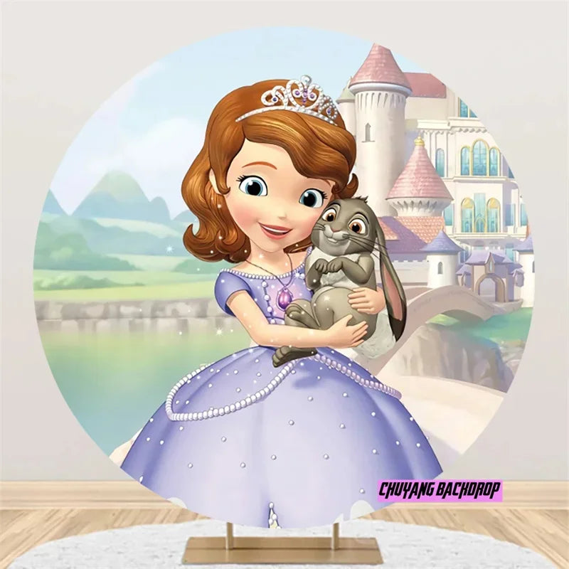 Princess Sofia First Castle Circle Baby Shower Girl Birthday Backdrop