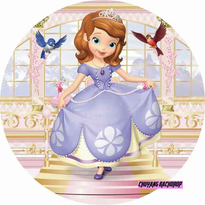 Princess Sofia First Castle Circle Baby Shower Girl Birthday Backdrop