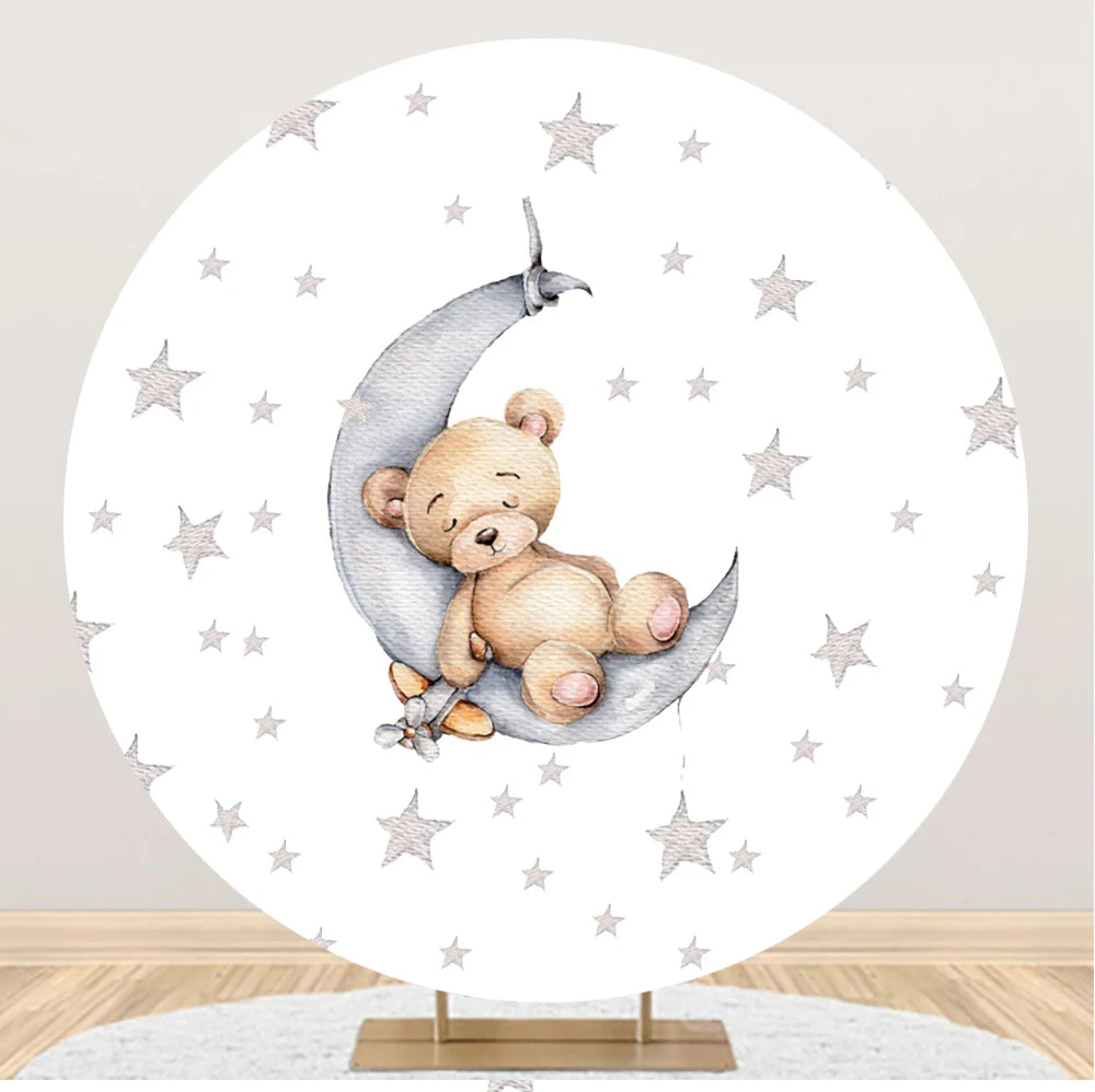 Teddy Bear Theme Circle Backdrop Baby Shower