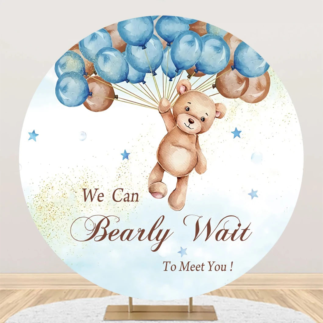 Teddy Bear Theme Circle Backdrop Baby Shower