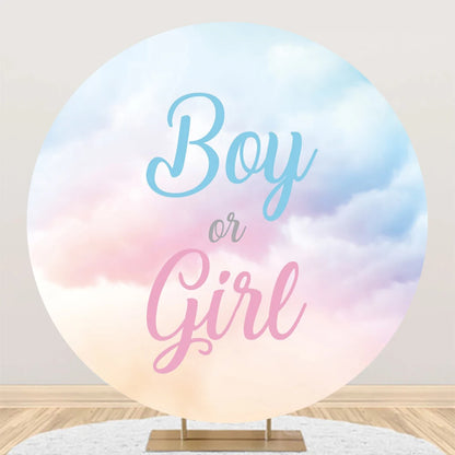 Newborn Gender Reveal Round Backdrop Decor Boy or Girl