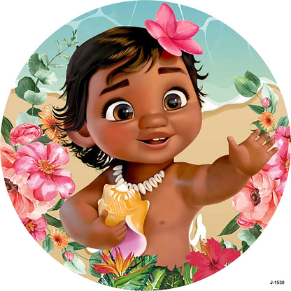 Custom Moana Baby Maui Decoration Elastic Backdrop