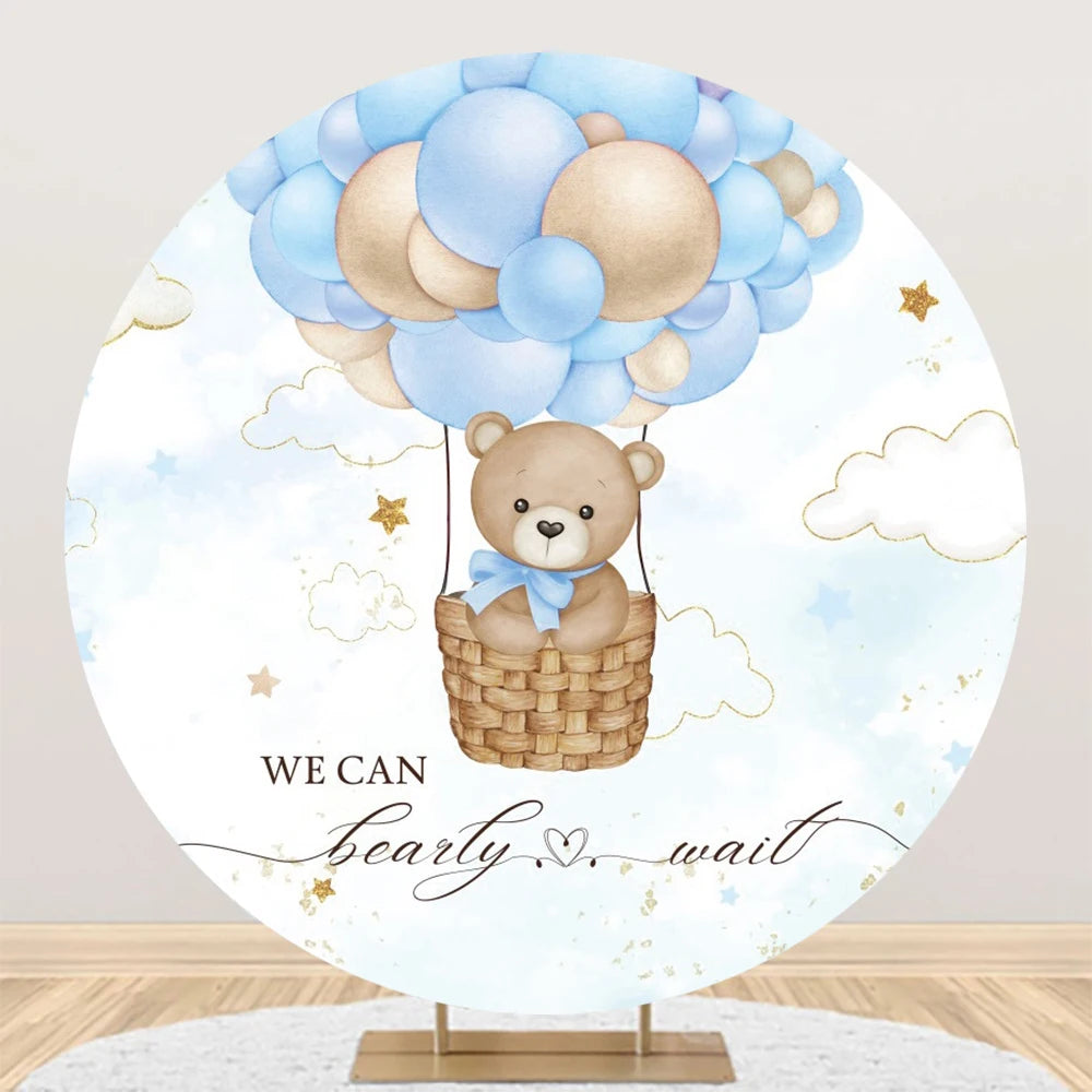 Teddy Bear Theme Circle Backdrop Baby Shower