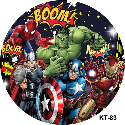 The Avengers Superhero Round Background for Boys Birthday