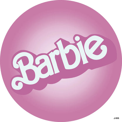 Round Theme Pink Princess Barbie Background Girls Birthday Party