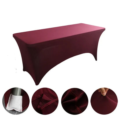 Spandex Tablecloth High Stretch Table Cover for 4ft 5ft 6ft 8ft Folding Table Cocktail Tablecloth