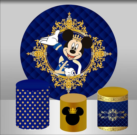 Baby Theme Mickey Round Circle Backdrop