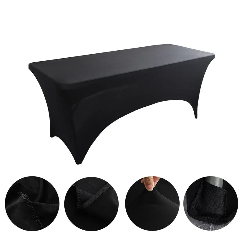 Spandex Tablecloth High Stretch Table Cover for 4ft 5ft 6ft 8ft Folding Table Cocktail Tablecloth