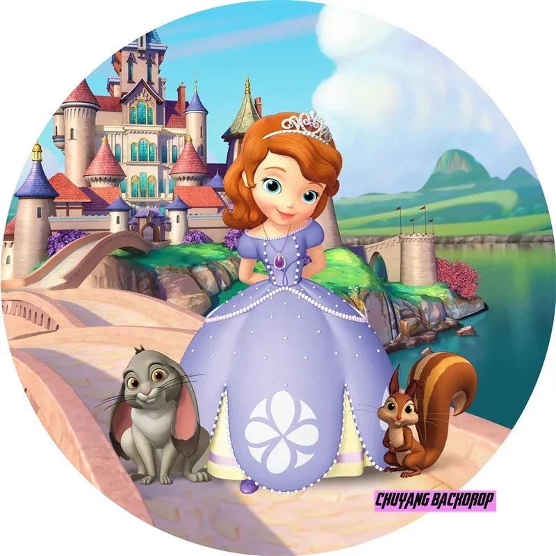 Princess Sofia First Castle Circle Baby Shower Girl Birthday Backdrop