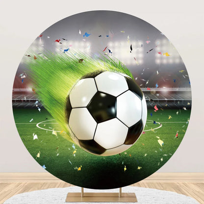 Circle Cover for Boy Girl Birthday Party Soccer Sports