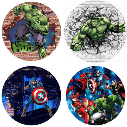 Custom Superhero Avengers Circle Birthday Backdrops