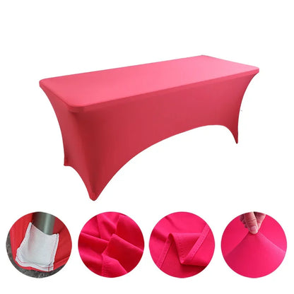 Spandex Tablecloth High Stretch Table Cover for 4ft 5ft 6ft 8ft Folding Table Cocktail Tablecloth