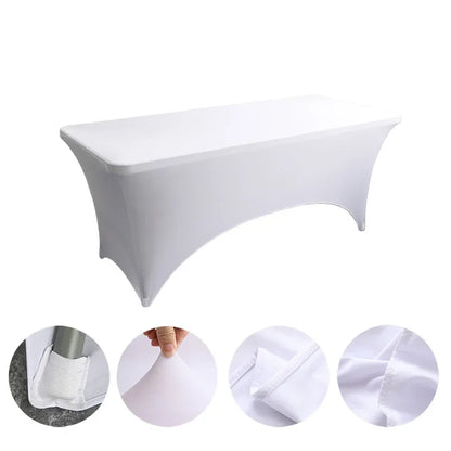 Spandex Tablecloth High Stretch Table Cover for 4ft 5ft 6ft 8ft Folding Table Cocktail Tablecloth