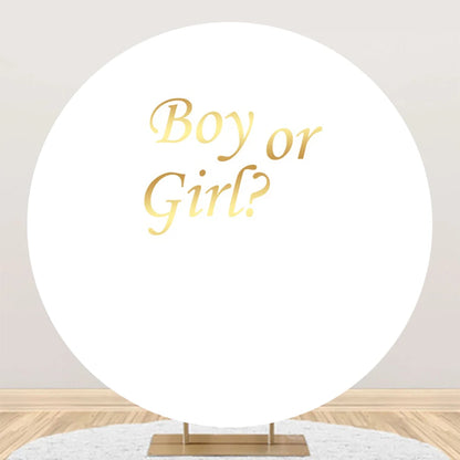 Newborn Gender Reveal Round Backdrop Decor Boy or Girl