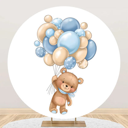 Teddy Bear Theme Circle Backdrop Baby Shower