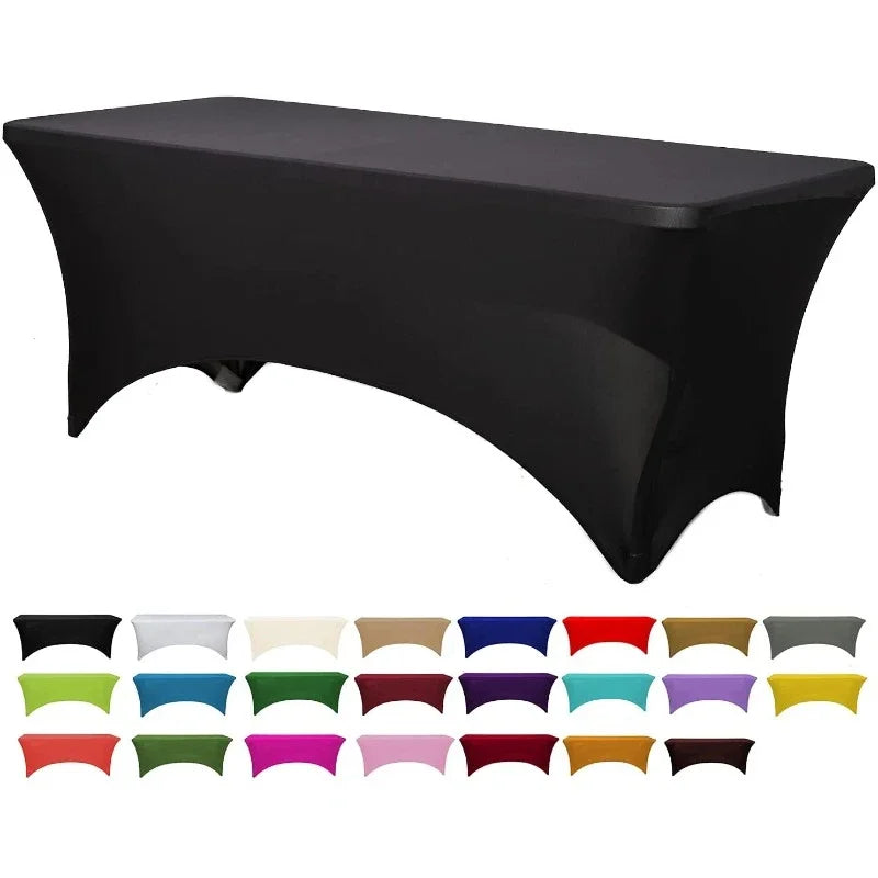 Spandex Tablecloth High Stretch Table Cover for 4ft 5ft 6ft 8ft Folding Table Cocktail Tablecloth