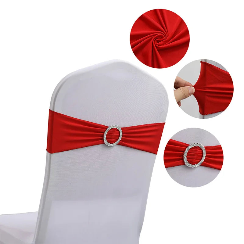 10/50PCS Chair Sashes Spandex Stretch