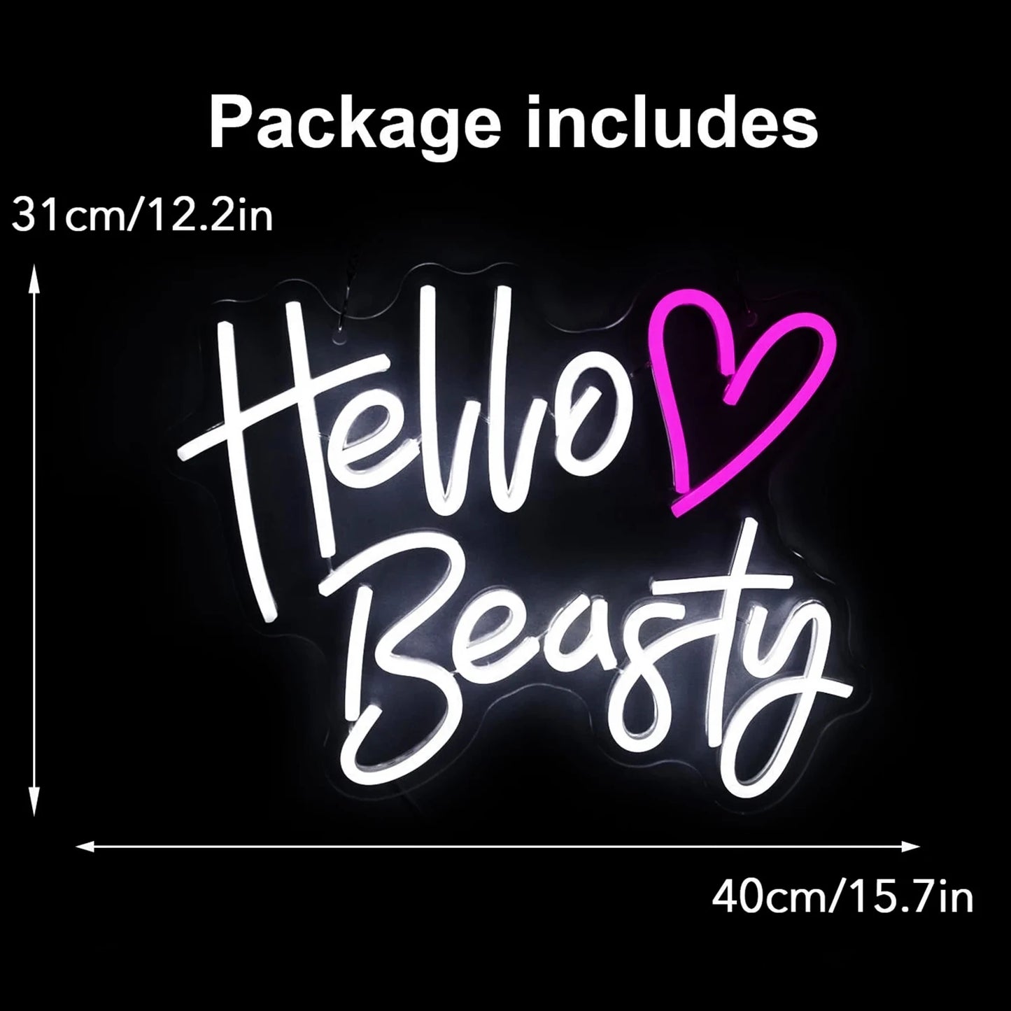 Hello Beauty Neon Sign LED Salon Letters Sign Beauty Room Girls Bedroom Birthday Party Decor