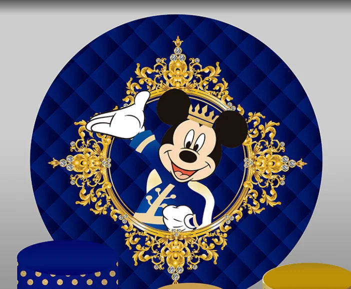 Baby Theme Mickey Round Circle Backdrop