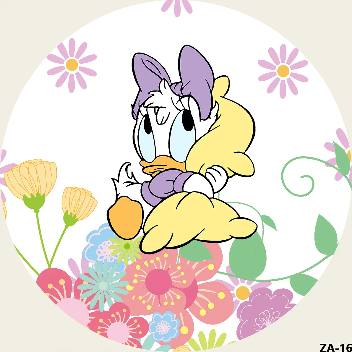 Baby Daisy Duck Round Backdrop Cover Circle Backdrop