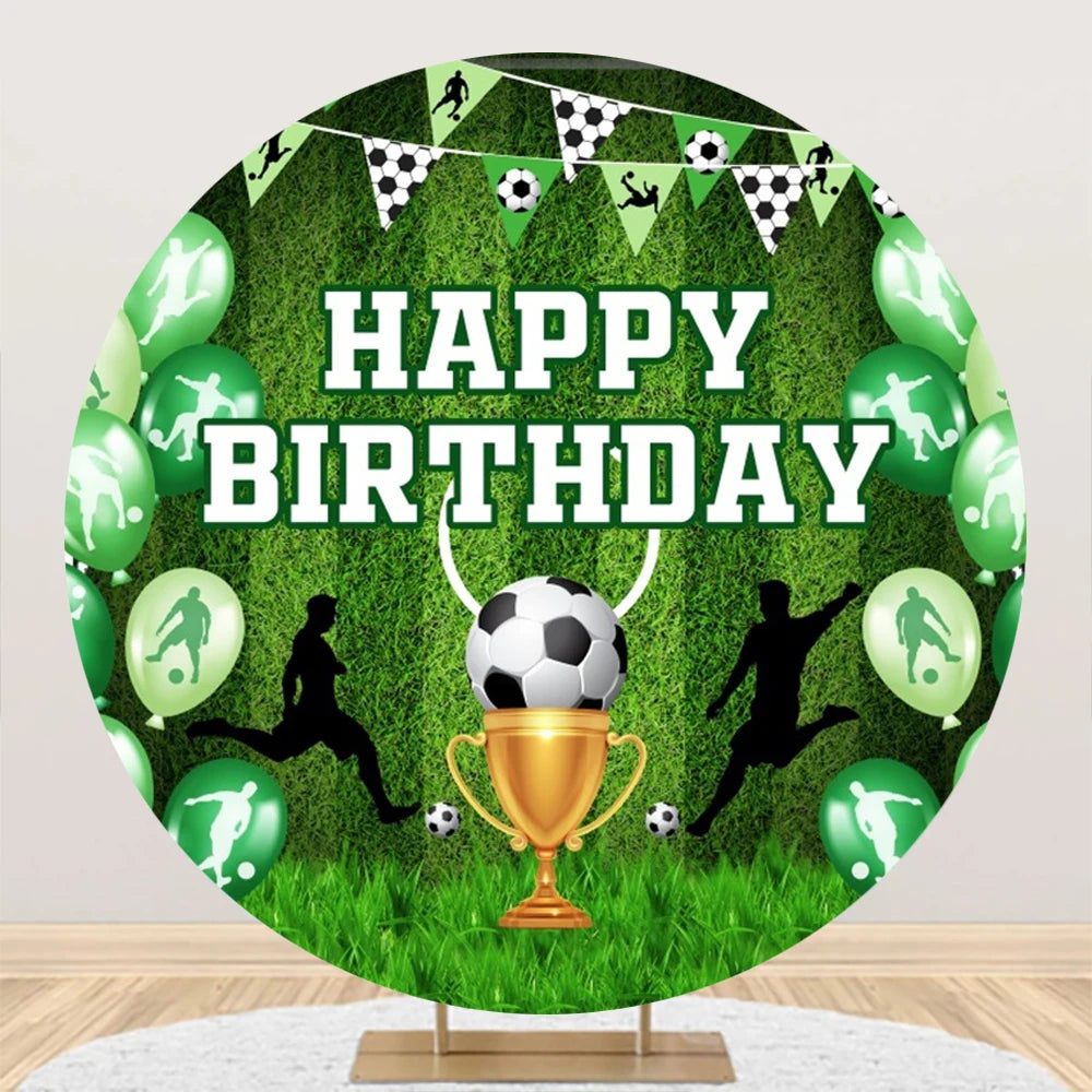 Circle Cover for Boy Girl Birthday Party Soccer Sports