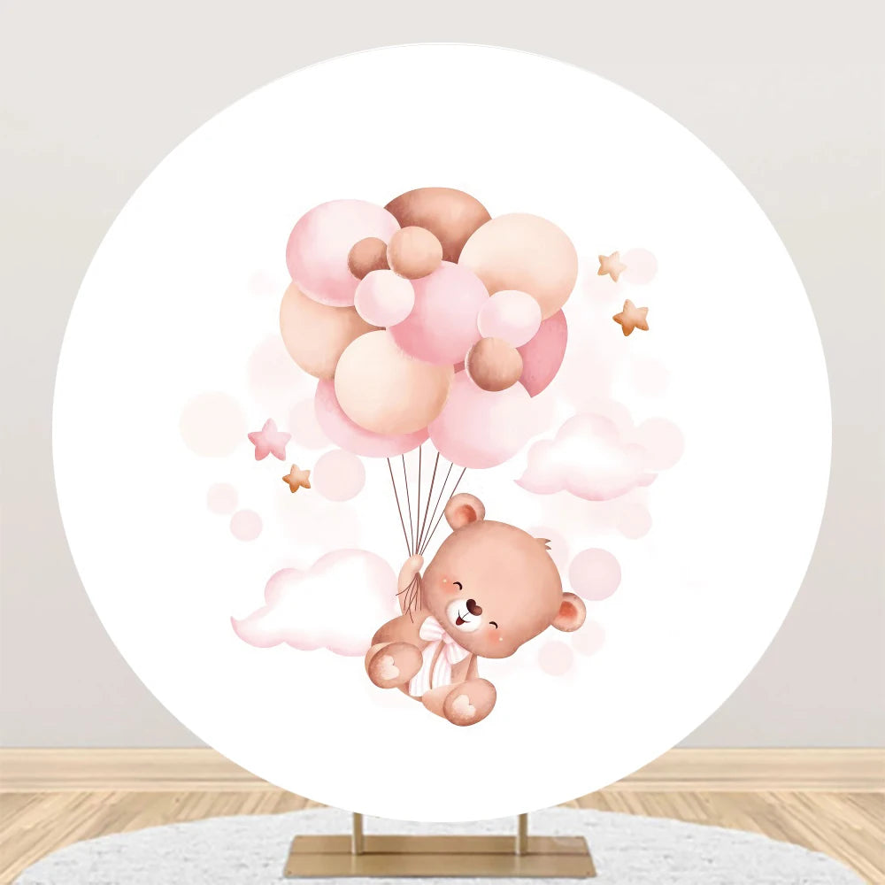 Teddy Bear Theme Circle Backdrop Baby Shower