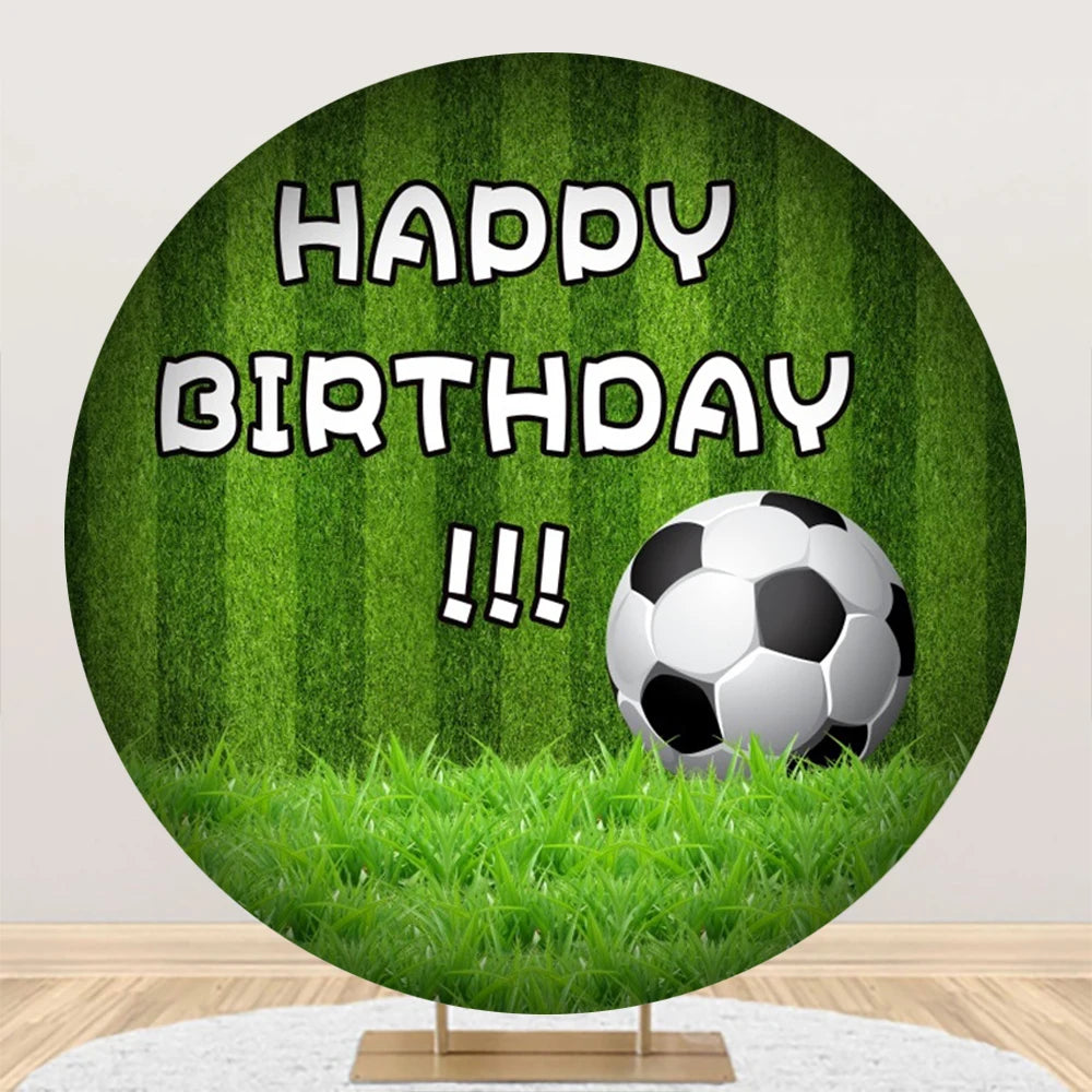 Circle Cover for Boy Girl Birthday Party Soccer Sports