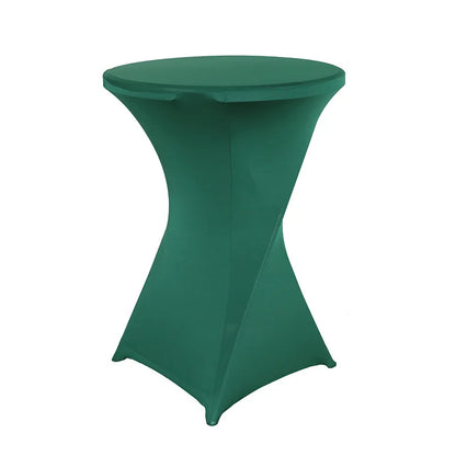 Cocktail Table Cover Solid Color Polyester Round Fitted Tablecloth